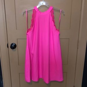 Hot pink scalloped cocktail dress!